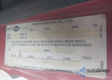 1986 Nissan 720 King Cab z USA, uszkodzony, nr VIN 1N6ND06S2GC340582